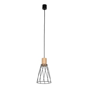 Modesto D16 lampa wisząca 1xGU10 czarna/jasne drewno 10155