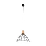 Modesto D29,5 lampa wisząca 1xGU10 czarna/jasne drewno 10156