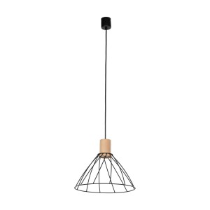 Modesto D29,5 lampa wisząca 1xGU10 czarna/jasne drewno 10156