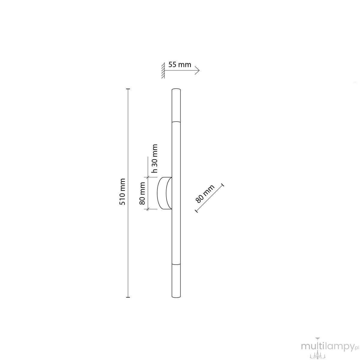 Lampa sufitowa Noble 2xG9 w jasnym drewnie, o wymiarach 510 mm wysokości, 80 mm szerokości i 55 mm głębokości. Prosty, minimalistyczny design z okrągłym uchwytem. Idealna do nowoczesnych wnętrz.