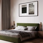 Kinkiet Teo 1xLED/3W w kolorze czarnym z elementami ciemnego drewna, zamontowany obok łóżka w nowoczesnej sypialni. Oświetlenie skierowane na ścianę, z minimalistycznym designem i prostą formą.