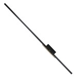 Kinkiet Java 1xLED/22W w kolorze czarnym z elementem z jasnego drewna. Prosty, długi kształt, montowany na ścianie, z widoczną podstawą. Produkt w ujęciu frontalnym, na jasnym tle.