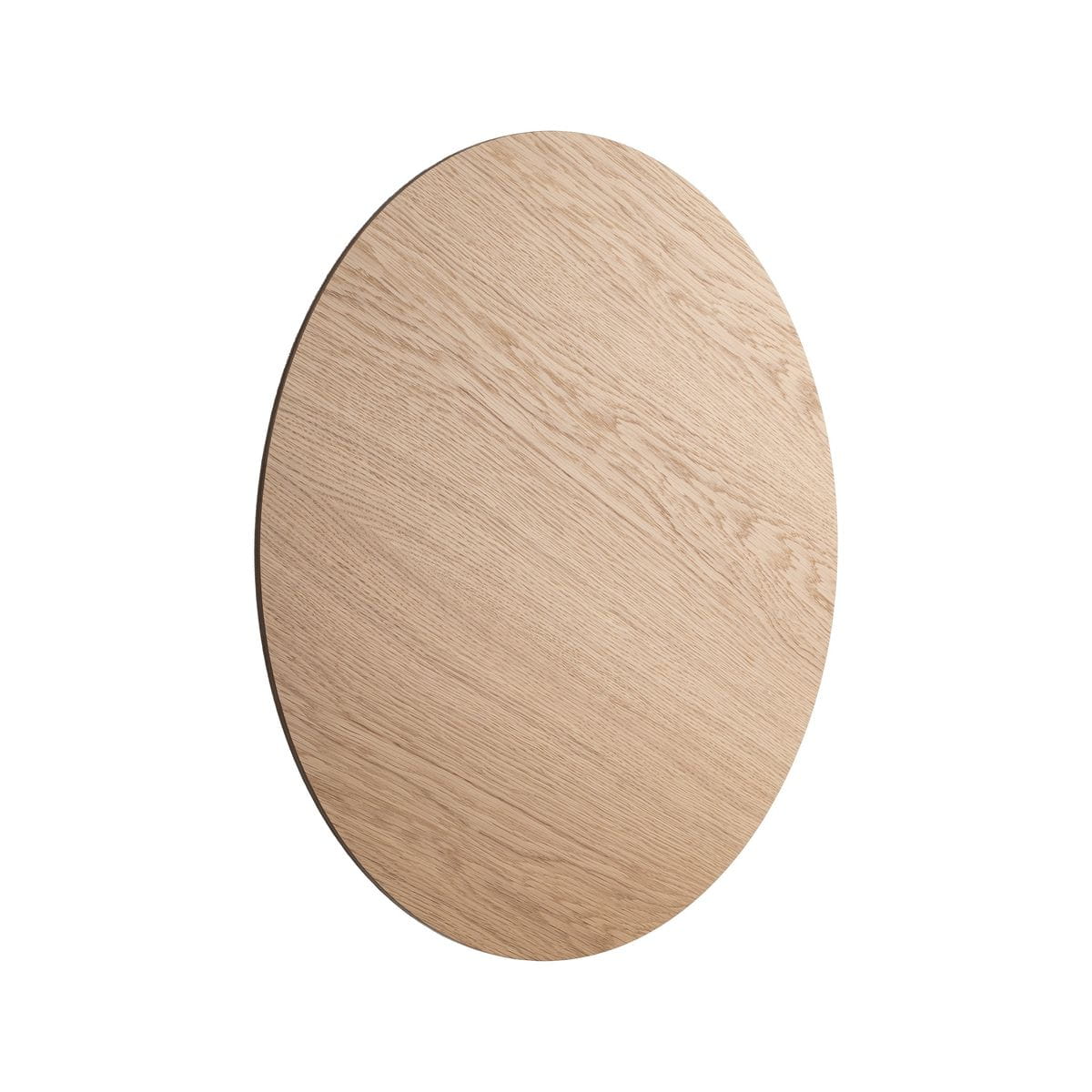 Kinkiet Luna Wood w kształcie owalnym, wykonany z drewna w jasnym odcieniu, z widoczną fakturą. Produkt montowany na ścianie, przeznaczony do oświetlenia z użyciem 8 żarówek G9. Tło neutralne, podkreślające naturalny materiał.