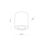 Lampa sufitowa Eve w kolorze jasnego drewna, o cylindrycznym kształcie. Wymiary: wysokość 87 mm, średnica 80 mm, otwór na żarówkę GU10. Prosta konstrukcja, idealna do nowoczesnych wnętrz.