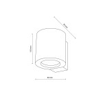 Eve kinkiet 1xGU10 w kolorze czarnym z jasnym drewnem, o cylindrycznym kształcie. Wymiary: 100 mm wysokości, 80 mm szerokości, 85 mm głębokości. Montowany na ścianie, z widocznym miejscem na żarówkę. Prosty, nowoczesny design.
