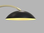 Lampa stołowa Rosskoff 1xLED/10,5W w kolorze czarnym i złotym. Klasyczny, zaokrąglony klosz, wykonany z metalu, zawieszony na złotej podstawie. Ujęcie z boku, pokazujące elegancki kształt i kontrast kolorów.