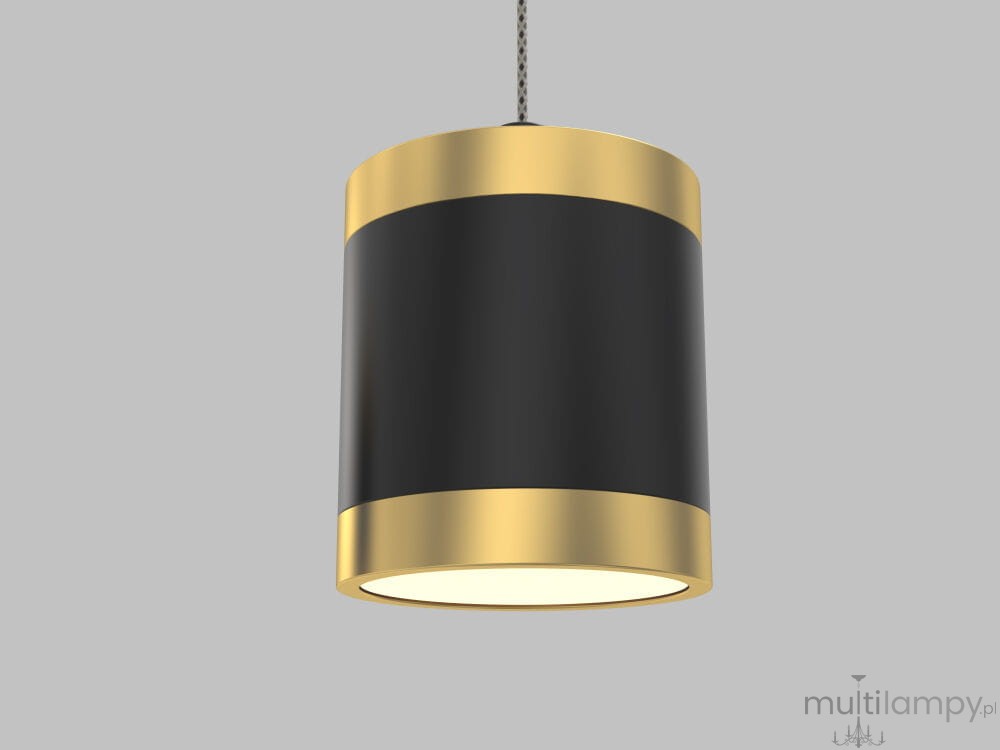 Lampa wisząca Toulouse 4xLED/34W w kolorze czarnym z złotymi elementami. Okrągły kształt, zawieszona na cienkim przewodzie, z gładką powierzchnią i złotym obrzeżem, emitująca ciepłe światło. Idealna do nowoczesnych wnętrz.