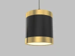 Lampa wisząca Toulouse 4xLED/34W w kolorze czarnym z złotymi elementami. Okrągły kształt, zawieszona na cienkim przewodzie, z gładką powierzchnią i złotym obrzeżem, emitująca ciepłe światło. Idealna do nowoczesnych wnętrz.
