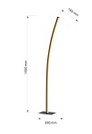 Lampa podłogowa Bologna 1xLED/21W w kolorze czarnym z drewnianą, zakrzywioną nogą. Wysokość 1500 mm, szerokość podstawy 330 mm, grubość 160 mm. Prosta, nowoczesna forma, idealna do użytku w różnych aranżacjach wnętrz.