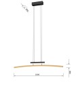 Lampa wisząca Bologna 1xLED/27W w kolorze czarnym z drewnianym akcentem. Ułożona poziomo, z prostokątnym, czarnym mocowaniem. Wymiary: długość 900 mm, wysokość 60 mm. Idealna do nowoczesnych wnętrz.