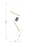 Lampa sufitowa Rimini z pięcioma źródłami LED, 57W, w kolorze czarnym (7021-506). Wymiary: 880 mm wysokości, 600 mm długości, 550 mm szerokości.