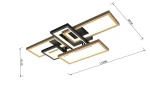 Lampa sufitowa Matera 5xLED/60W w kolorze czarnym, o wymiarach 1000x550x140 mm. Posiada nowoczesny, geometryczny kształt z prostokątnymi przeszkleniami, montowana na suficie. Wzór minimalistyczny, idealna do nowoczesnych wnętrz.