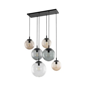 Esme lampa wisząca 6xE27 czarna/multikolor 4819
