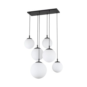 Esme lampa wisząca 6xE27 czarna/biała 4793