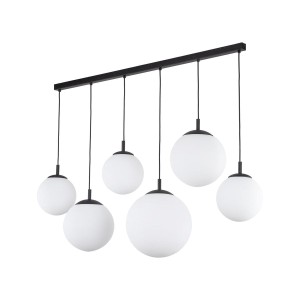 Esme lampa wisząca 6xE27 czarna/biała 4792