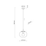 Lampa wisząca Vibe D25 w kolorze czarnym/grafitowym, z pojedynczym miejscem na żarówkę E27. Okrągły klosz o średnicy 250 mm zawieszony na cienkim przewodzie, długość 1600 mm, minimalistyczny design.