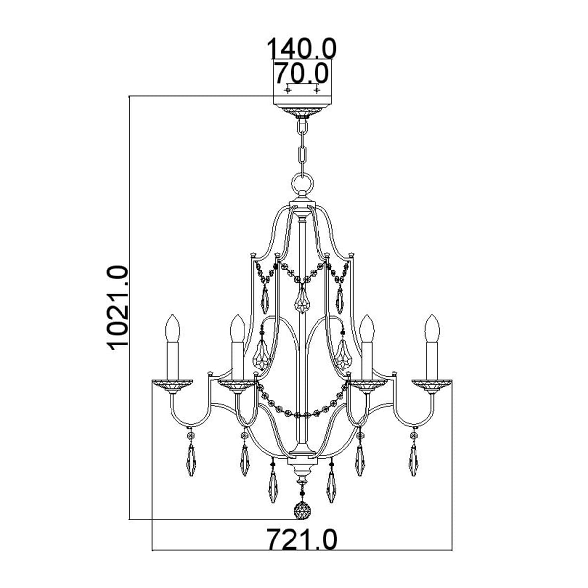 Lampa wisząca Valentina w oksydowanym brązie, z miejscem na 6 żarówek E14. Wysokość 102,1 cm, szerokość 72,1 cm. Elegancka konstrukcja z dekoracyjnymi elementami i zawieszeniem. Idealna do stylowych wnętrz.