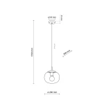 Lampa wisząca Vibe D20 w kolorze czarnym z topazowym kloszem. Okrągła średnica 200 mm, długość zwisu 1550 mm. Montaż na suficie, z miejscem na żarówkę E27. Prosty, nowoczesny design.