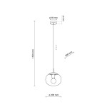 Lampa wisząca Vibe D20 w kolorze czarnym i grafitowym, z jednym gniazdem E27. Okrągła podsufitka o średnicy 100 mm, długość zwisu 1550 mm, średnica klosza 200 mm, wysokość klosza 200 mm, minimalistyczny design.