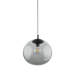 Lampa wisząca Vibe D35 z mocowaniem E27, z czarnym metalowym uchwytem i szklanym kloszem w grafitowym odcieniu. Produkt wisi na cienkim przewodzie, prezentując minimalistyczny design. Idealna do nowoczesnych wnętrz.