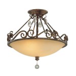 Lampa sufitowa Chateau z brązowym postarzanym wykończeniem, z kloszem w kształcie misy i dekoracyjnymi kryształkami. Ujęcie z góry, ukazujące detale konstrukcji i ozdoby. Wymiary i styl klasyczny, idealna do eleganckich wnętrz.