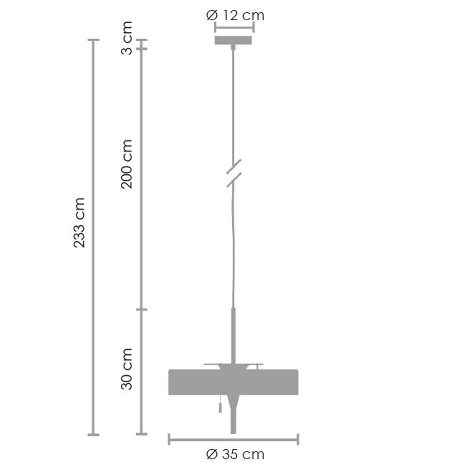 Lampa wisząca Artdeco z trzema gniazdami E14, złoty szczotkowany i czarny. Wymiary: wysokość 233 cm, szerokość 35 cm, średnica podstawy 12 cm. Prosty design, zawieszona na cienkim przewodzie, idealna do nowoczesnych wnętrz.
