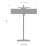 Lampa stołowa Artdeco 3xE14 w kolorze złotym szczotkowanym i czarnym. Stojąca, o wymiarach 47 cm wysokości i 35 cm średnicy klosza, z podstawą o średnicy 18 cm. Prosty, nowoczesny design z dekoracyjnym elementem na łańcuszku.