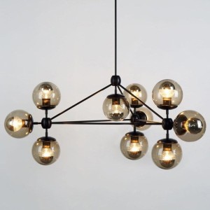Astrifero lampa wisząca 10xE27 czarna/bursztynowy ST-9047-10 amber