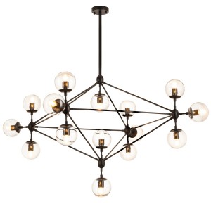 Astrifero lampa wisząca 15xE27 czarna/bursztynowy ST-9047-15 amber
