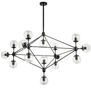 Astrifero lampa wisząca 15xE27 czarna/transparentny ST-9047-15 transparent
