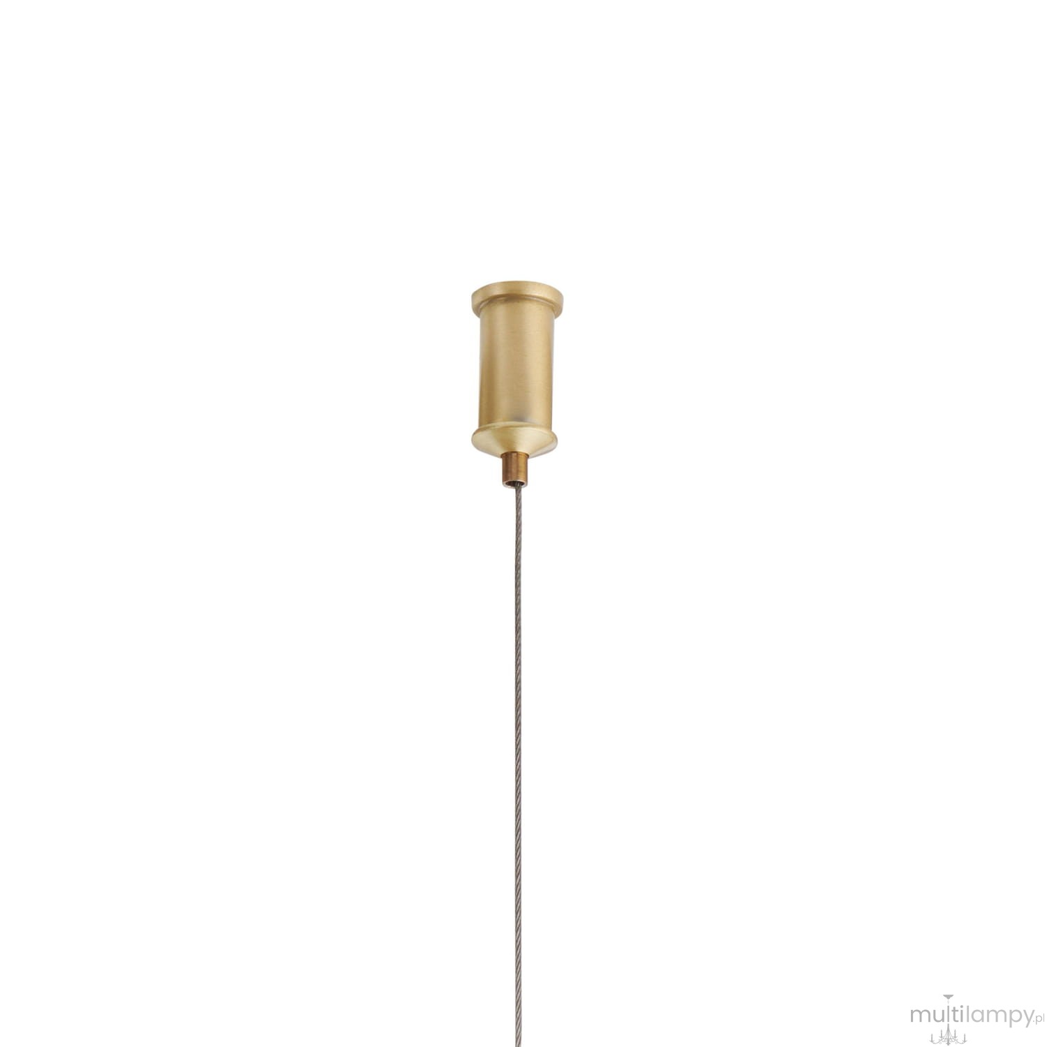 Lampa wisząca Beam 100, złota, z długim przewodem, przeznaczona do montażu sufitowego. Wbudowane diody LED o mocy 10W i temperaturze barwowej 3000K. Elegancki, minimalistyczny design.