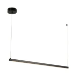 Czarna lampa wisząca Beam 120 z dwoma źródłami LED o mocy 13W, barwa światła 3000K. Prosty, prostokątny kształt, zawieszona na cienkich linkach. Klasyczny design, idealna do nowoczesnych wnętrz.
