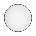 Plafon Agnes Round LED D64 w kolorze czarnym, okrągły, z białym kloszem. Ujęcie frontalne, ukazujące gładką powierzchnię, z czarną ramką. Produkt o mocy 64W i temperaturze barwowej 3000K, przeznaczony do użytku wewnętrznego, z klasą szczelności IP44.