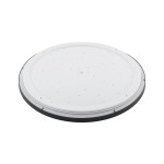 Plafon LED Agnes Round D64 w kolorze czarnym, kształt okrągły. Produkt o średnicy D64, z białą, gładką powierzchnią i widocznymi diodami LED. Ujęcie z boku, ukazujące profil i mocowanie. Przeznaczenie do użytku wewnętrznego, z klasą ochrony IP44.
