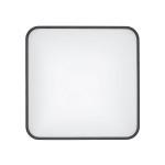 Plafon LED Agnes Square o wymiarach 43,5 cm, czarną ramką. Posiada białą, matową powierzchnię. Oświetlenie o mocy 32W i temperaturze barwowej 4000K, idealne do wnętrz o podwyższonej wilgotności (IP44). Zawieszony w pozycji poziomej.