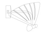 Kinkiet Bee w kolorze złotym, z jedną diodą LED 7W. Posiada nowoczesny, stylowy design z falistymi panelami i okrągłą podstawą. Montowany na ścianie, widoczny z boku, w prostej aranżacji. Idealny do oświetlenia wnętrz.