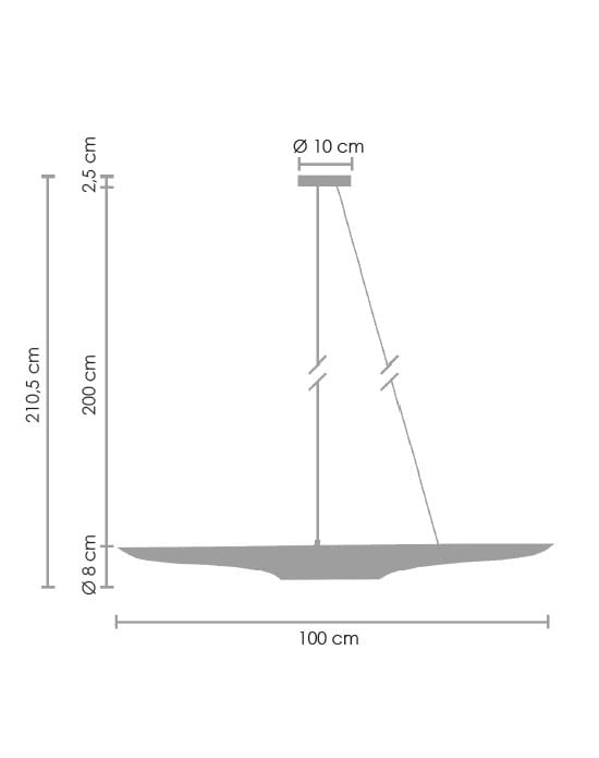Lampa wisząca Black Tube 2xE27 w kolorze czarnym i złotym, o średnicy 100 cm i wysokości 210,5 cm. Posiada prostokątny, płaski klosz oraz cienkie zawieszenie, z metalowym mocowaniem o średnicy 10 cm. Idealna do nowoczesnych wnętrz.