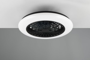 Stralsund lampa sufitowa z wentylatorem i pilotem 1xLED/30W biała/czarna R62522132
