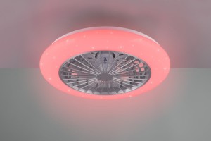 Stralsund lampa sufitowa z wentylatorem i pilotem 1xLED/30W/RGB biała/tytanowa R62522987