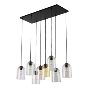 Molly lampa wisząca 8xE27 czarna/multikolor 10303