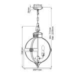 Lampa wisząca Adams 3xE14 w kolorze antycznego brązu. Okrągła, o średnicy 371 mm i wysokości 549 mm, z dekoracyjnymi detalami. Umożliwia regulację wysokości od 711 mm do 2235 mm. W zestawie miejsce na trzy żarówki.