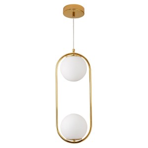 Costa Solo lampa wisząca 2xE27 złota/biały DP0002-2 gold