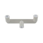 Beżowa lampa sufitowa Livia z trzema oprawami na żarówki GU10. Ułożona poziomo, z cylindrycznymi kloszami skierowanymi na zewnątrz. Prosty, nowoczesny design, metalowa konstrukcja. Idealna do oświetlenia wnętrz.