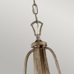 Wieszak lampy Abbey w antycznym srebrze, z 3 uchwytami na żarówki E27. Widok z góry, z dobrze widoczną ozdobną linką i metalowym detalem, podkreślającym elegancki styl. Tło jednolite, co uwydatnia produkt.