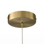 Lampa wisząca Fantasia ST-9282P/L2 w kolorze złotym, z okrągłym, matowym kloszem i zawieszeniem na cienkim drucie. Widoczna górna część z elementami montażowymi. Dwa źródła światła LED o mocy 35W.