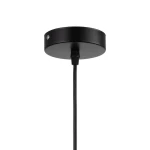Lampa wisząca Love Bomb w kolorze czarnym i szarym, z oprawą na żarówkę E27. Ujęcie z dołu, pokazujące okrągłą podsufitkę oraz zwisający kabel. Prosty, nowoczesny design, idealna do aranżacji wnętrz.