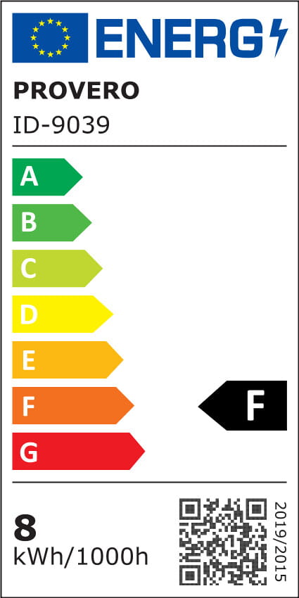 Kinkiet łazienkowy Venus LED IP44 w kolorze chromu, długość 40 cm, moc 8 W. Produkt jest montowany na ścianie, z widocznym logo producenta oraz oznaczeniem klasy energetycznej F. Tło proste, umożliwiające łatwą identyfikację detali.