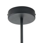 Lungo lampa wisząca 3xGU10 w kolorze czarnym z metalowym, okrągłym mocowaniem sufitowym. Wysoka, smukła konstrukcja z jednym przewodem, ukierunkowana na minimalistyczny design. Idealna do nowoczesnych wnętrz.