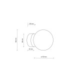 Czarna lampa sufitowa Vox z gniazdem G9, o okrągłej głowicy o średnicy 100 mm. Wymiary: wysokość 130 mm, szerokość 100 mm, grubość 25 mm. Prosty design, idealna do nowoczesnych wnętrz.