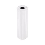 Lampa sufitowa Tune M w kolorze białym, cylindryczna, z widocznymi rowkami na powierzchni. U góry otwór na żarówkę GU10, urządzenie stoi pionowo. Prosty design, idealna do nowoczesnych wnętrz.